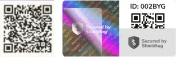 Barcode Hotto Purto dengan hologram keamanan di bagian tengah